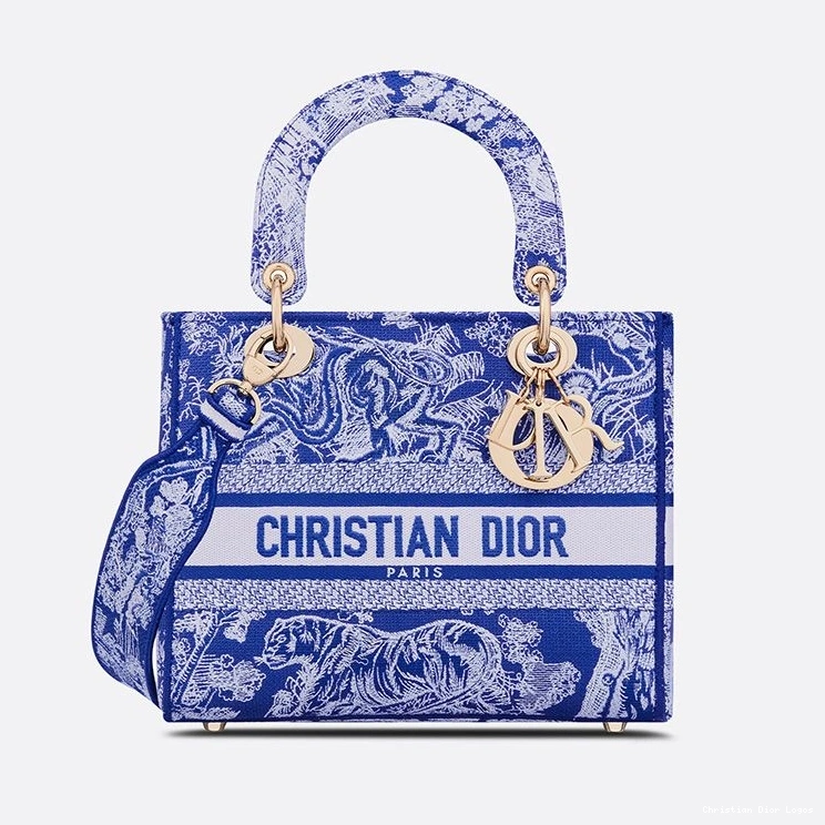 Cheap Bag Canvas Motif Jouy D-lite Lady Medium de Toile Blue Bright 0718 Luxury